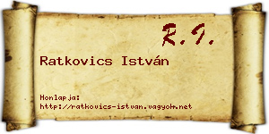 Ratkovics István névjegykártya